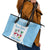 Custom Fiji Tapa Rugby Leather Tote Bag Flying Fijian Blue And White Version