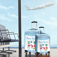 Custom Fiji Tapa Rugby Luggage Cover Flying Fijian Blue And White Version