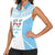 Custom Fiji Tapa Rugby Women Sleeveless Polo Shirt Flying Fijian Blue And White Version