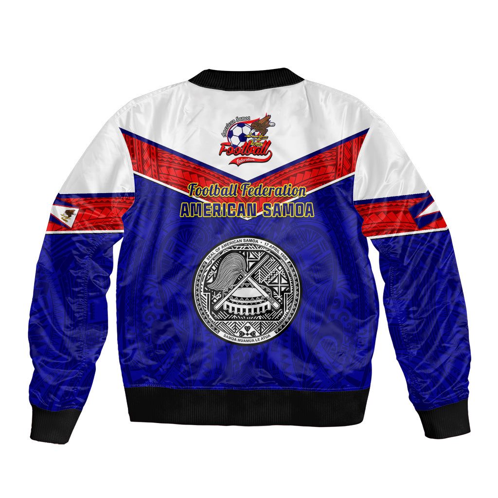 American Samoa Football Sleeve Zip Bomber Jacket Polynesian Sporty Style LT14 - Polynesian Pride
