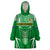 Cook Islands Football Wearable Blanket Hoodie Go Kuki Airani Polynesian Sporty Style LT14 One Size Green - Polynesian Pride