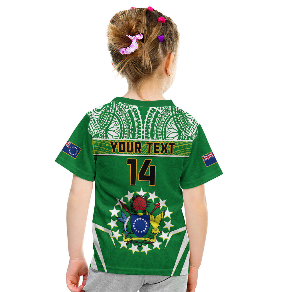 Personalised Cook Islands Football Kid T Shirt Go Kuki Airani Polynesian Sporty Style LT14 - Polynesian Pride