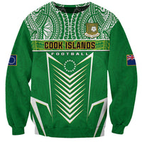 Personalised Cook Islands Football Sweatshirt Go Kuki Airani Polynesian Sporty Style LT14 Unisex Green - Polynesian Pride