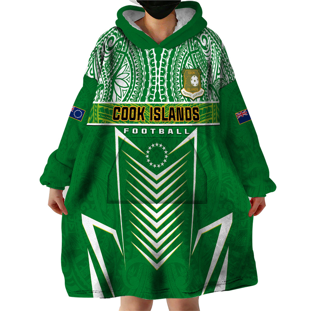 Personalised Cook Islands Football Wearable Blanket Hoodie Go Kuki Airani Polynesian Sporty Style LT14 - Polynesian Pride