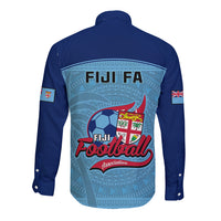 Fiji Football Long Sleeve Button Shirt Fijian Tapa Pattern Sporty Style LT14 - Polynesian Pride