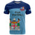 Fiji Football T Shirt Fijian Tapa Pattern Sporty Style LT14 Blue - Polynesian Pride