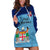 Personalised Fiji Football Hoodie Dress Fijian Tapa Pattern Sporty Style LT14 Blue - Polynesian Pride