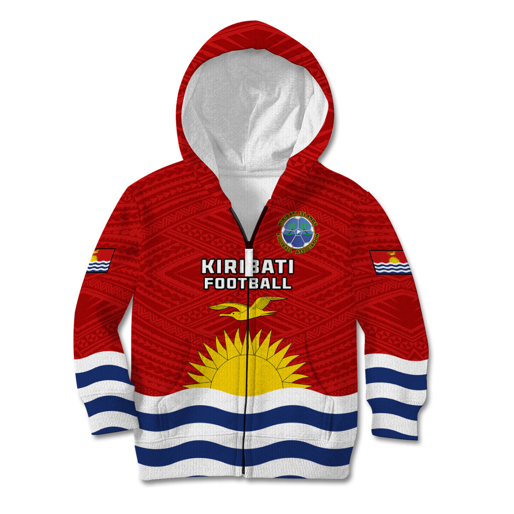 Kiribati Football Kid Hoodie Polynesian Pattern Mix Kiribatian Flag LT14 - Polynesian Pride