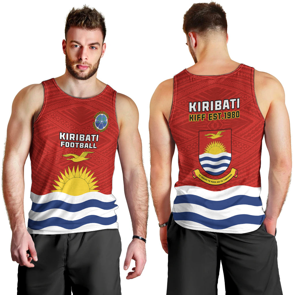 Kiribati Football Men Tank Top Polynesian Pattern Mix Kiribatian Flag LT14 - Polynesian Pride