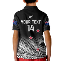 Personalised Aotearoa Football Kid Polo Shirt Go New Zealand Maori Fern Pattern LT14 - Polynesian Pride