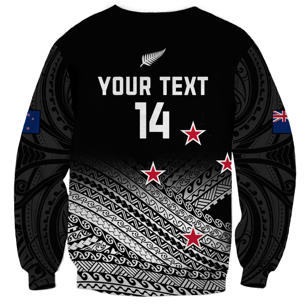 Personalised Aotearoa Football Sweatshirt Go New Zealand Maori Fern Pattern LT14 - Polynesian Pride