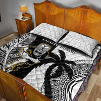 Custom Fiji And New Zealand Rugby Quilt Bed Set Aotearoa Silver Fern Mix Fijian Tapa Pattern