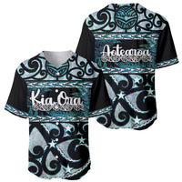Kia Ora New Zealand Baseball Jersey Aotearoa Proud Maori Paua Shell Silver Fern - Polynesian Pride