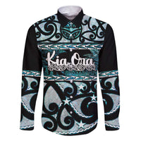 Kia Ora New Zealand Family Matching Short Sleeve Bodycon Dress and Hawaiian Shirt Aotearoa Proud Maori Paua Shell Silver Fern - Polynesian Pride