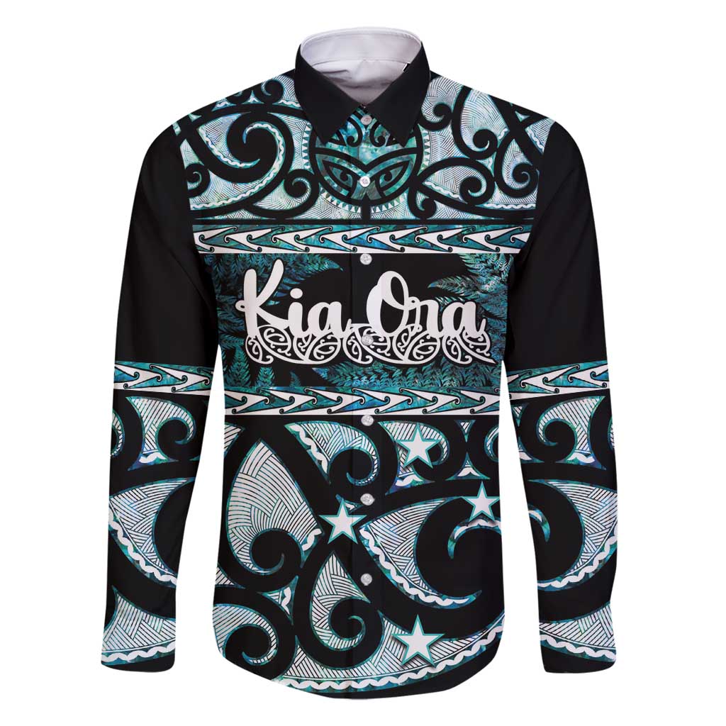 Kia Ora New Zealand Family Matching Tank Maxi Dress and Hawaiian Shirt Aotearoa Proud Maori Paua Shell Silver Fern - Polynesian Pride