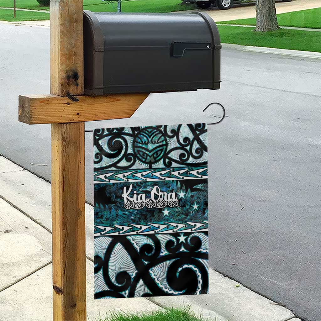 Kia Ora New Zealand Garden Flag Aotearoa Proud Maori Paua Shell Silver Fern - Polynesian Pride