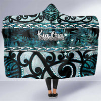 Kia Ora New Zealand Hooded Blanket Aotearoa Proud Maori Paua Shell Silver Fern - Polynesian Pride