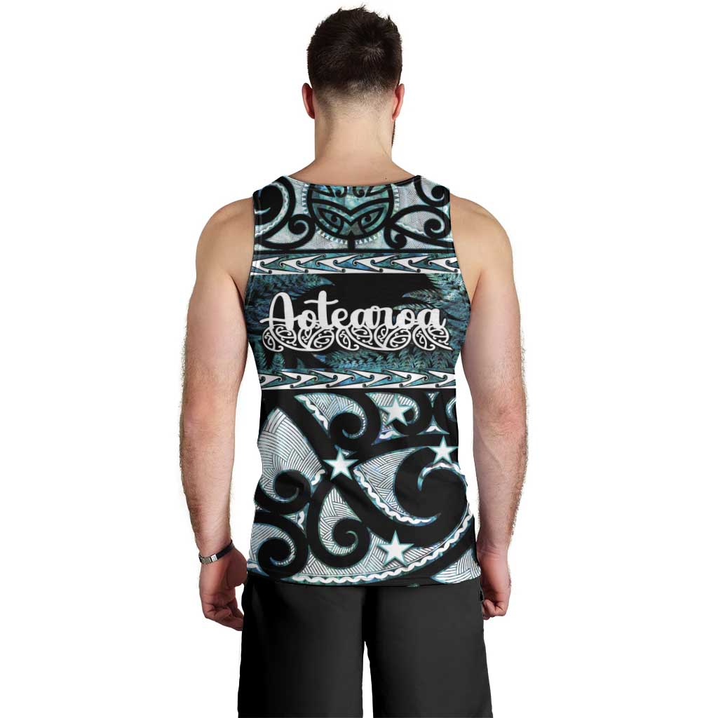Kia Ora New Zealand Men Tank Top Aotearoa Proud Maori Paua Shell Silver Fern - Polynesian Pride