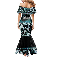 Kia Ora New Zealand Mermaid Dress Aotearoa Proud Maori Paua Shell Silver Fern - Polynesian Pride