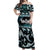 Kia Ora New Zealand Off Shoulder Maxi Dress Aotearoa Proud Maori Paua Shell Silver Fern - Polynesian Pride