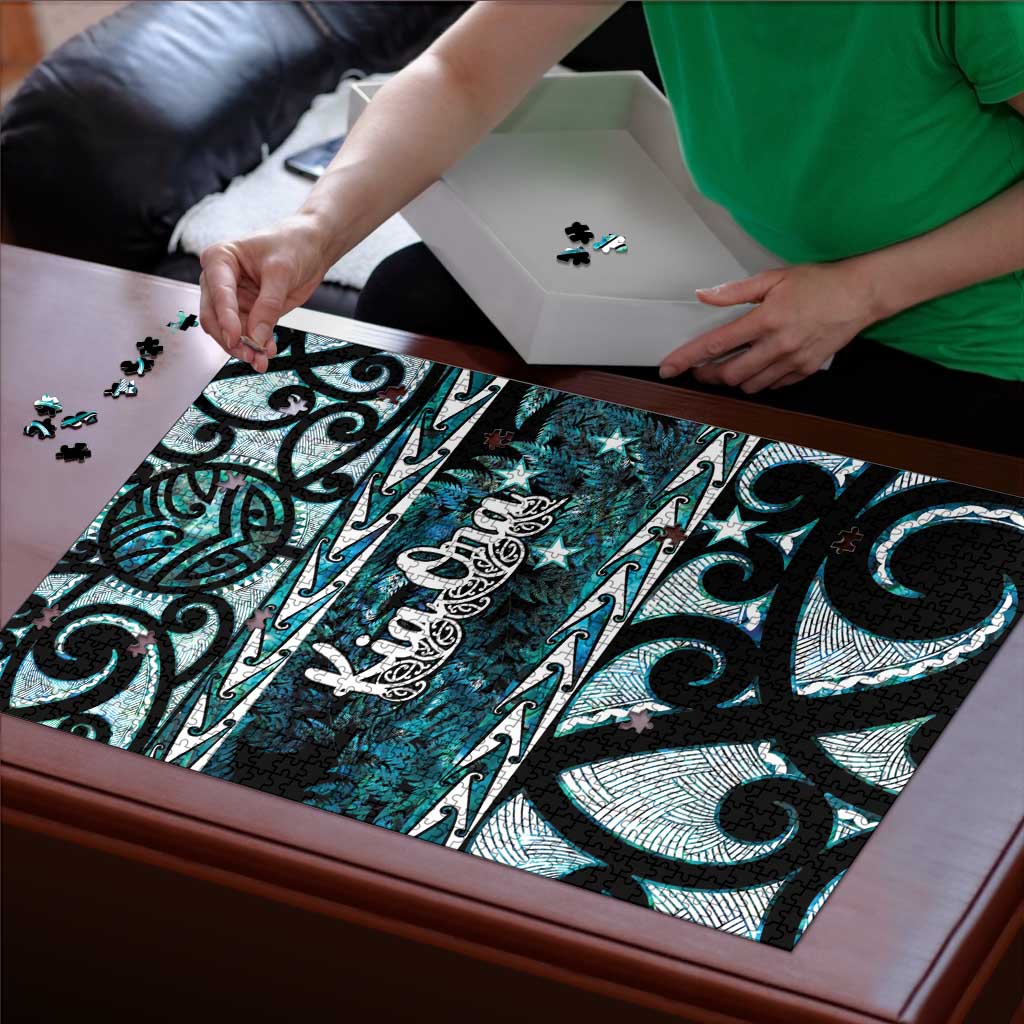 Kia Ora New Zealand Puzzle Aotearoa Proud Maori Paua Shell Silver Fern - Polynesian Pride