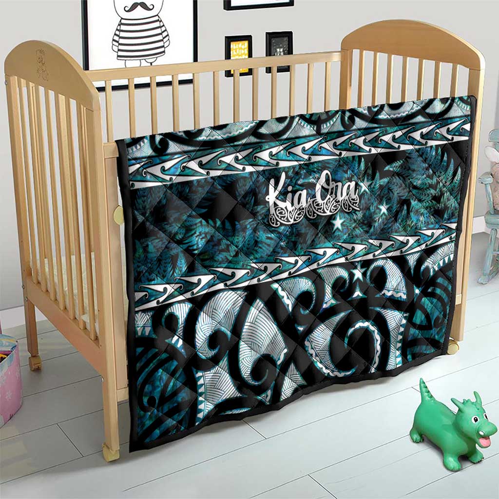 Kia Ora New Zealand Quilt Aotearoa Proud Maori Paua Shell Silver Fern - Polynesian Pride