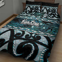Kia Ora New Zealand Quilt Bed Set Aotearoa Proud Maori Paua Shell Silver Fern - Polynesian Pride