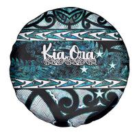 Kia Ora New Zealand Spare Tire Cover Aotearoa Proud Maori Paua Shell Silver Fern - Polynesian Pride
