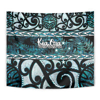 Kia Ora New Zealand Tapestry Aotearoa Proud Maori Paua Shell Silver Fern - Polynesian Pride