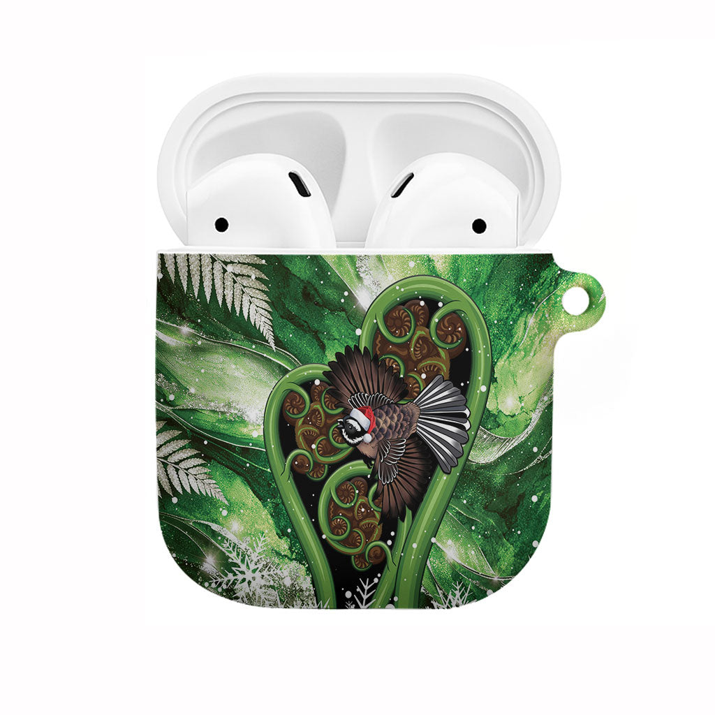 Piwakawaka New Zealand Christmas In July AirPods Case NZ Aroha Koru Fern Marble Vibes