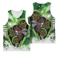 Piwakawaka New Zealand Christmas In July Basketball Jersey NZ Aroha Koru Fern Marble Vibes