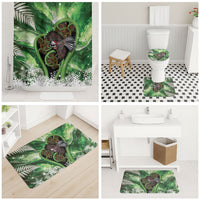 Piwakawaka New Zealand Christmas In July Bathroom Set NZ Aroha Koru Fern Marble Vibes