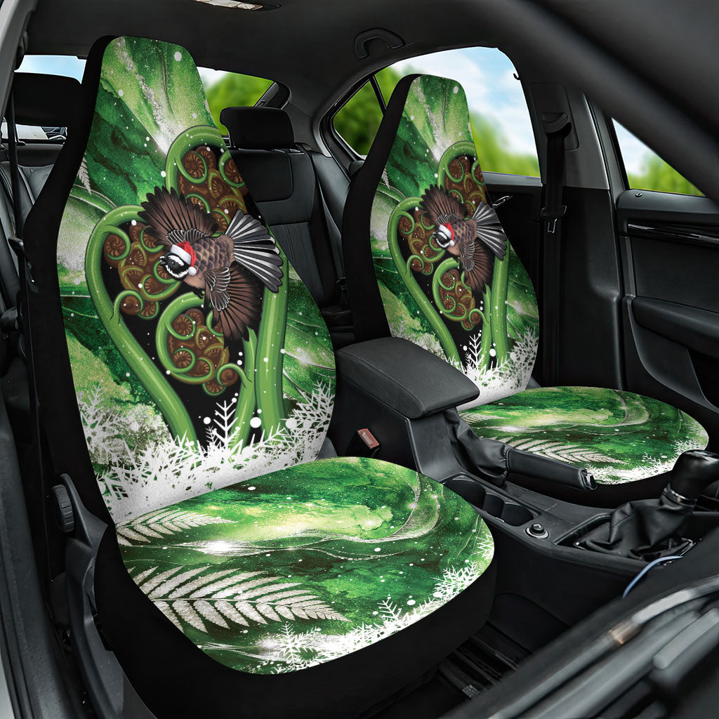 Piwakawaka New Zealand Christmas In July Car Seat Cover NZ Aroha Koru Fern Marble Vibes