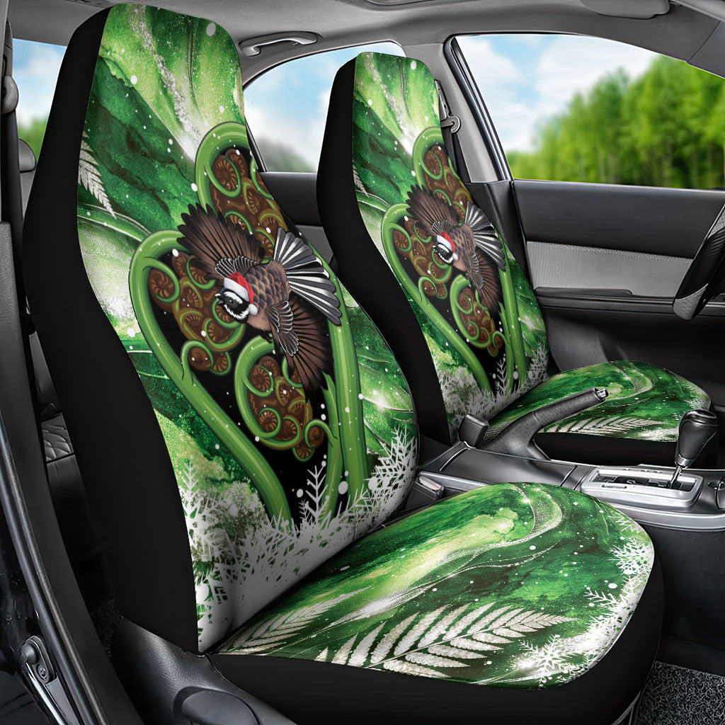 Piwakawaka New Zealand Christmas In July Car Seat Cover NZ Aroha Koru Fern Marble Vibes