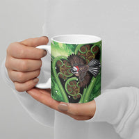 Piwakawaka New Zealand Christmas In July Ceramic Mug NZ Aroha Koru Fern Marble Vibes