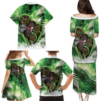 Piwakawaka New Zealand Christmas In July Family Matching Puletasi and Hawaiian Shirt NZ Aroha Koru Fern Marble Vibes