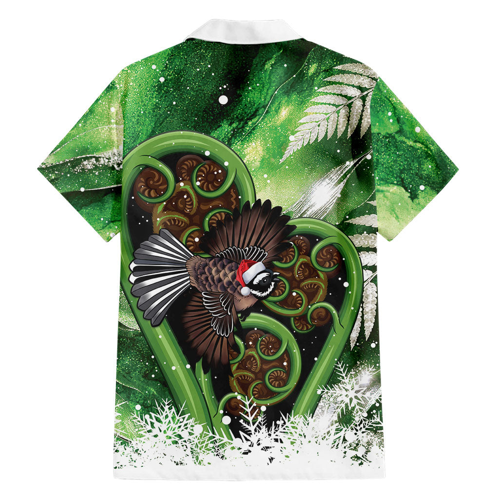 Piwakawaka New Zealand Christmas In July Family Matching Puletasi and Hawaiian Shirt NZ Aroha Koru Fern Marble Vibes