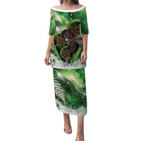 Piwakawaka New Zealand Christmas In July Family Matching Puletasi and Hawaiian Shirt NZ Aroha Koru Fern Marble Vibes