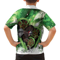 Piwakawaka New Zealand Christmas In July Family Matching Tank Maxi Dress and Hawaiian Shirt NZ Aroha Koru Fern Marble Vibes