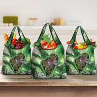 Piwakawaka New Zealand Christmas In July Grocery Bag NZ Aroha Koru Fern Marble Vibes