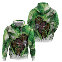 Piwakawaka New Zealand Christmas In July Hoodie NZ Aroha Koru Fern Marble Vibes