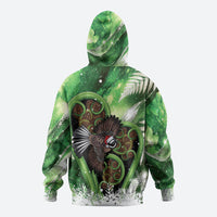 Piwakawaka New Zealand Christmas In July Hoodie NZ Aroha Koru Fern Marble Vibes