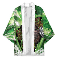 Piwakawaka New Zealand Christmas In July Kimono NZ Aroha Koru Fern Marble Vibes