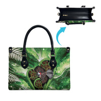 Piwakawaka New Zealand Christmas In July Leather Bag NZ Aroha Koru Fern Marble Vibes