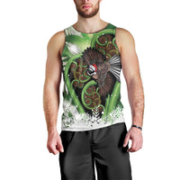 Piwakawaka New Zealand Christmas In July Men Tank Top NZ Aroha Koru Fern Marble Vibes