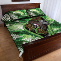 Piwakawaka New Zealand Christmas In July Quilt Bed Set NZ Aroha Koru Fern Marble Vibes