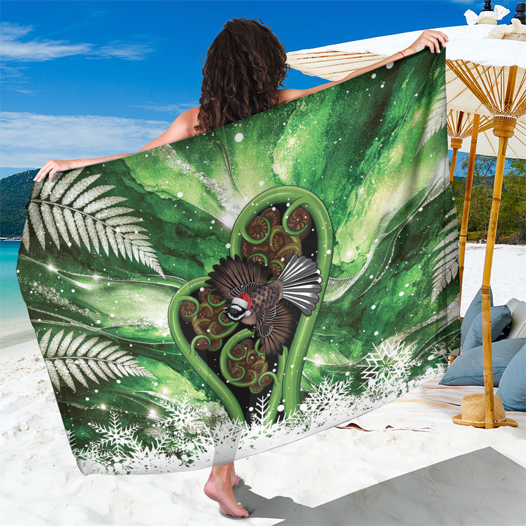 Piwakawaka New Zealand Christmas In July Sarong NZ Aroha Koru Fern Marble Vibes