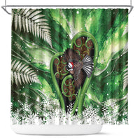 Piwakawaka New Zealand Christmas In July Shower Curtain NZ Aroha Koru Fern Marble Vibes
