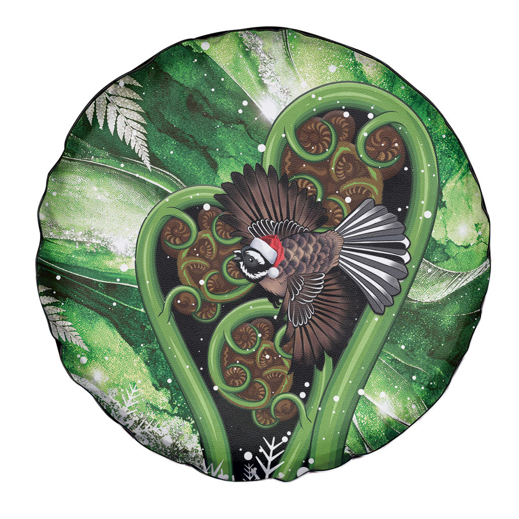 Piwakawaka New Zealand Christmas In July Spare Tire Cover NZ Aroha Koru Fern Marble Vibes