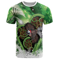 Piwakawaka New Zealand Christmas In July T Shirt NZ Aroha Koru Fern Marble Vibes